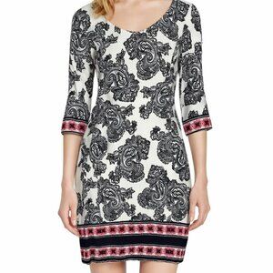 Etro abstarct print V neck 3/4 sleeve dress size 48